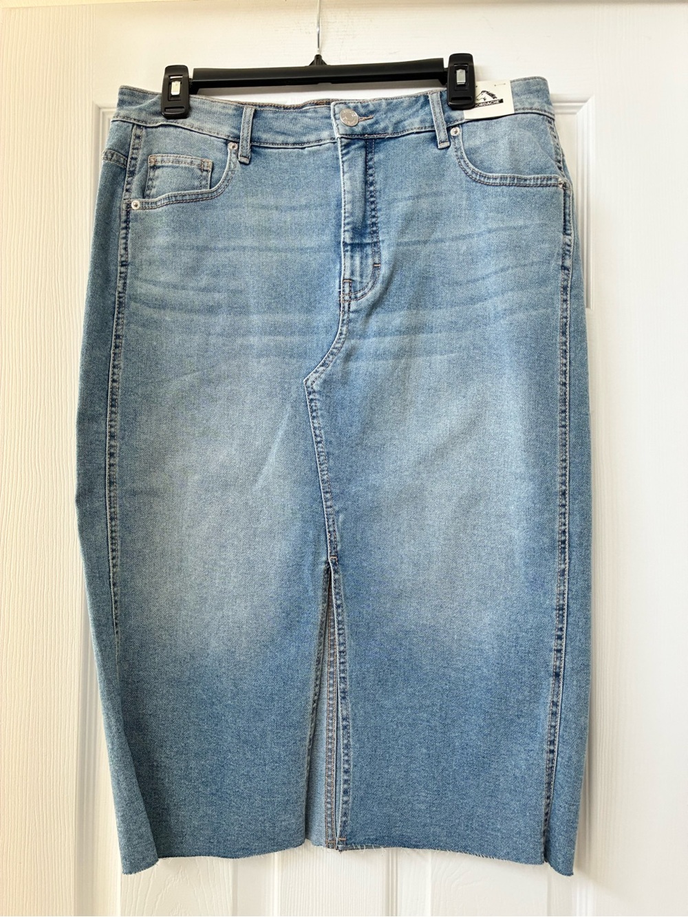 Jordache Light Blue Denim Straight Pencil Skirt